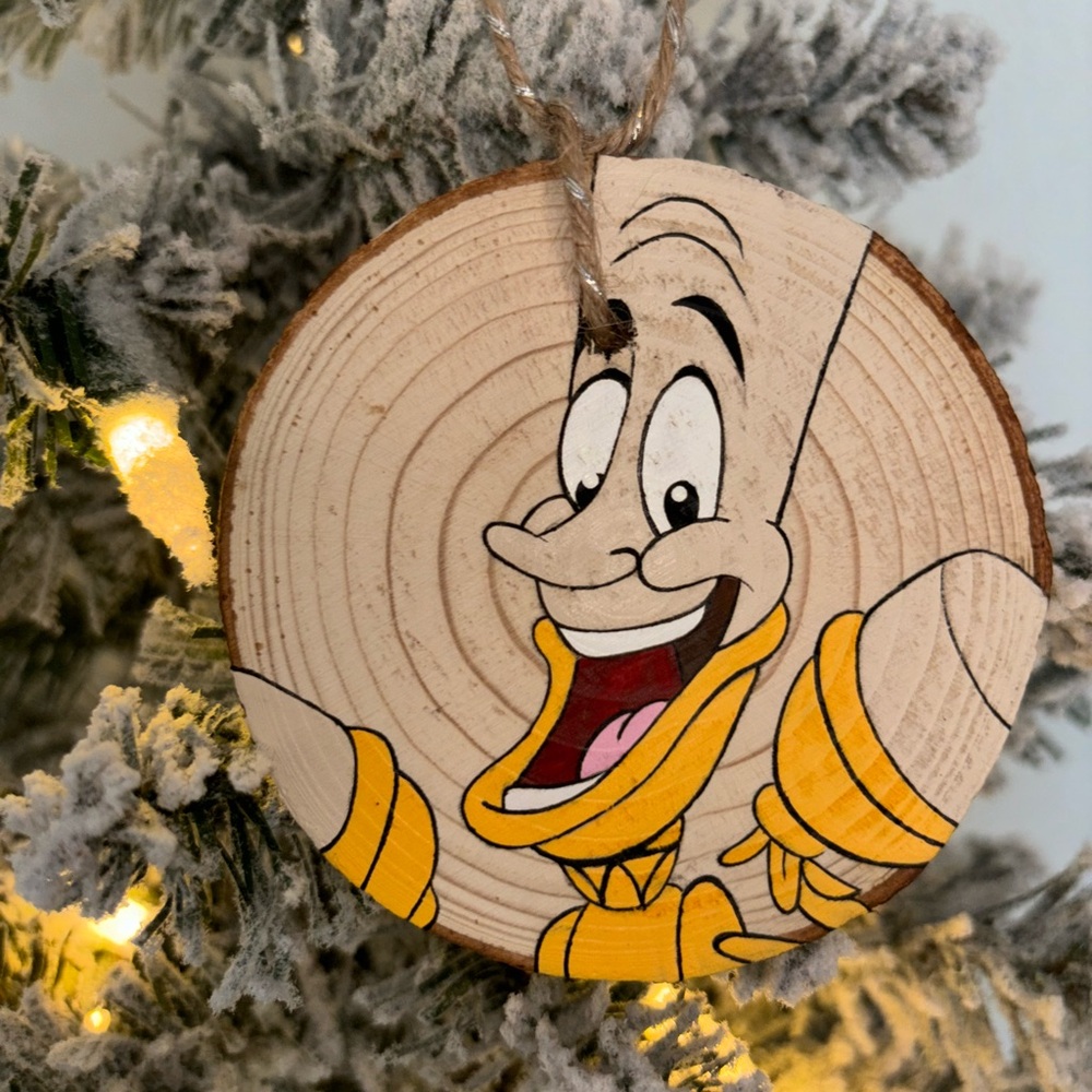Disney Lumiere Wooden Holiday Ornament - Yellow